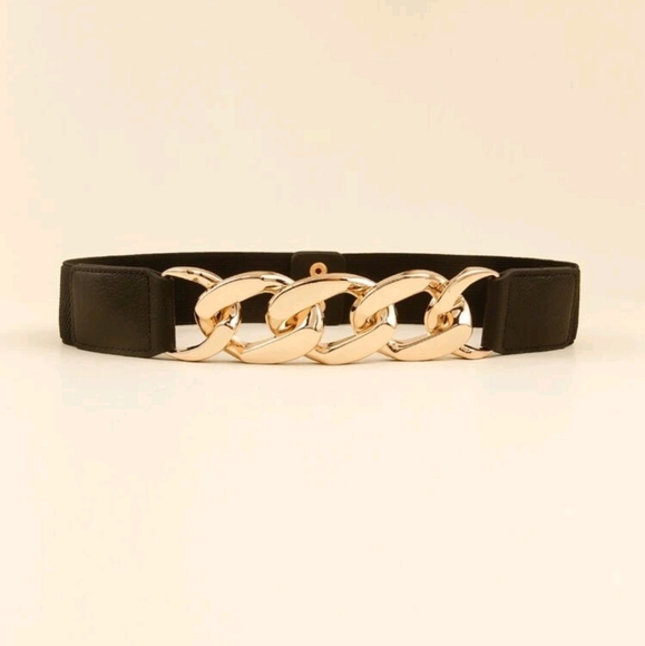 Elastic chunky black gold belt - Picture 5 of 14